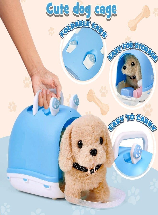 Cleboen 14pcs Robot Dog Toys for Kids Girls Boys 3-6, Realistic Electronic Interactive Plush Toy Dog with Walk & Bark, Pretend Play Puppy Pet Care Playset, 3 4 5 6 Year Old Girl Birthday Gift Ideas - Image 4